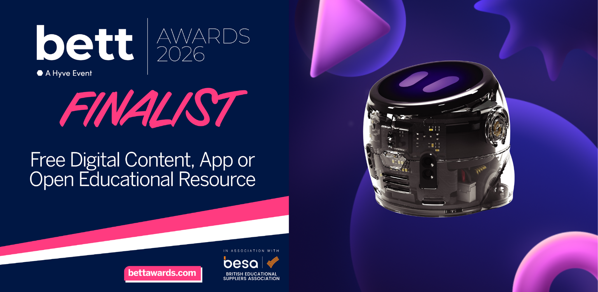 Nominace Ozobota na prestižní BETT Award 2026 za modul výuky AI